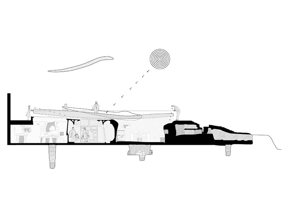 Section drawing of the Archaeographic House