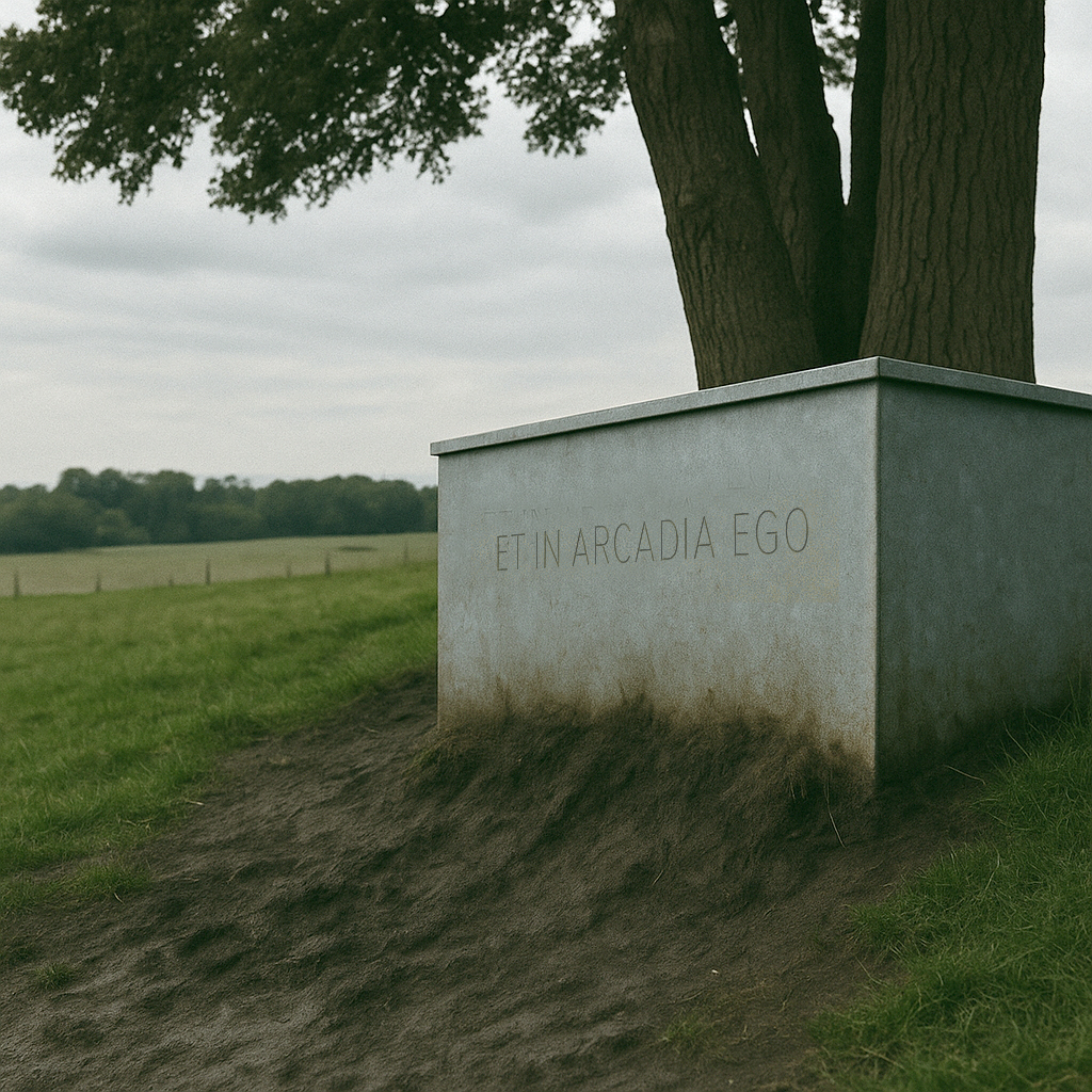 Et in Arcadia: an inscribed enclosure around a tree in a rural landscape