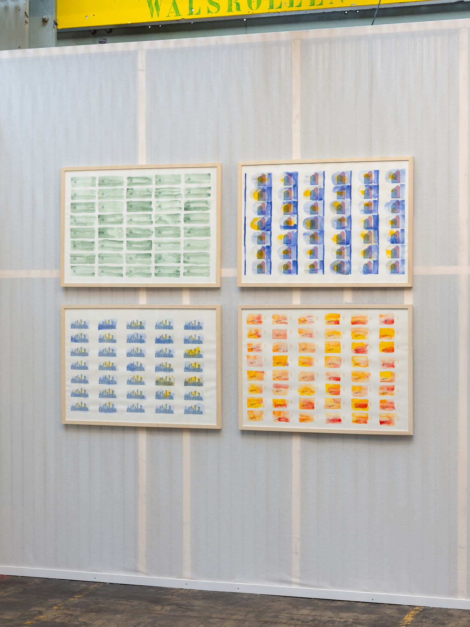 Closer installation view of the four Tender Documents works at IABR.